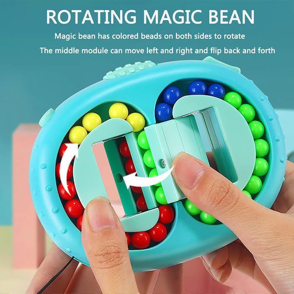 Fagioli magici rotanti Cubo Punta delle dita Giocattoli per dita Bambini Adulti Sollievo dallo stress Spin Bead Puzzle Educazione per bambini Gioco di intelligenza