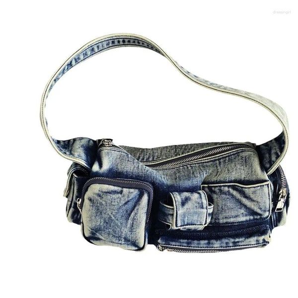 Borse da sera Moda Tasche fresche Denim Blu Designer di lusso Marchio con patta Borsa a tracolla piccola casual Borsa da donna di alta qualità