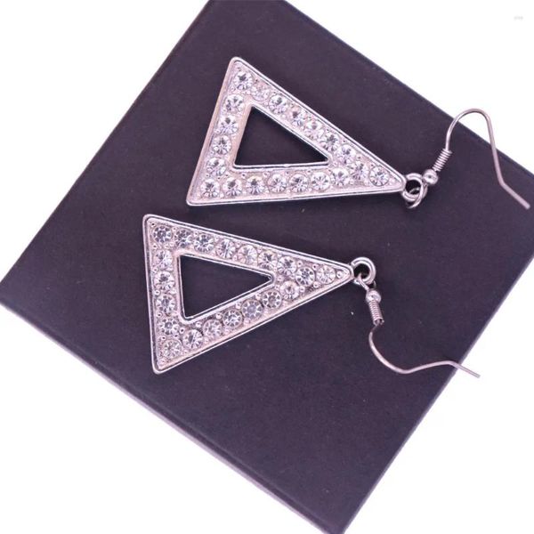 Boucles d'oreilles pendantes en alliage métallique personnalisé, lettre grecque DST, signe cristal strass Sigma, bijoux cadeaux de fête pour l'école et la société