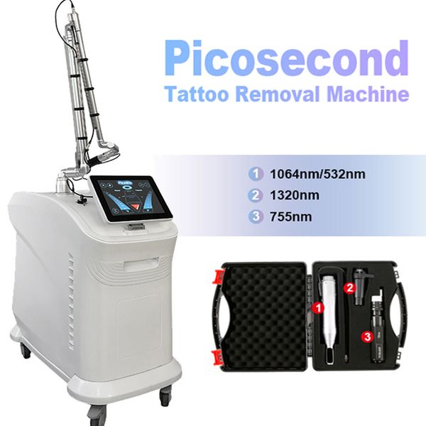 Máquina de remoção de tatuagem a laser ND Yag Picosegundo Pico Laser Tratamento de boneca preta Q-Switch Remove marca de nascença pigmento lavagem de sobrancelha para clínica de salão de spa