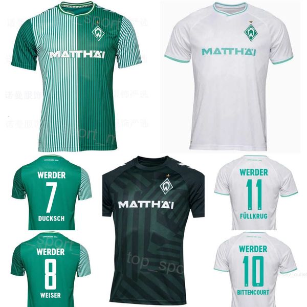 SV Werder Bremen Fußball 7 Marvin Ducksch Trikots 23 24 FC 6 Jens Stage 1 Jiri Pavlenka 8 Mitchell Weiser 20 Romano Schmid Fußballtrikot-Kits Uniform Schwarz Grün Weiß