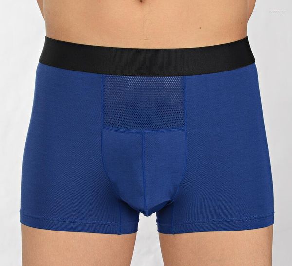 Cuecas no verão o modal solto roupa interior escroto suporte veia calças boyshort cabeça