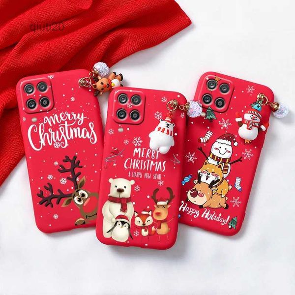 Handy-Fälle für Samsung Galaxy A12 A 12 Fall 3D-Puppe Weihnachtsanhänger Hirsch Bär Coque für Samsung GalaxyA12 Bumper Shell Etui Cover FundasL231024