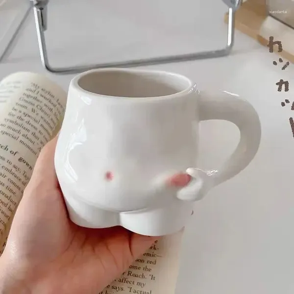 Tazze Tazza da caffè al latte Ragazza creativa Tazza strana Pizzico della pancia Casa grassa Carino addominali magici Uomo muscoloso Cucina