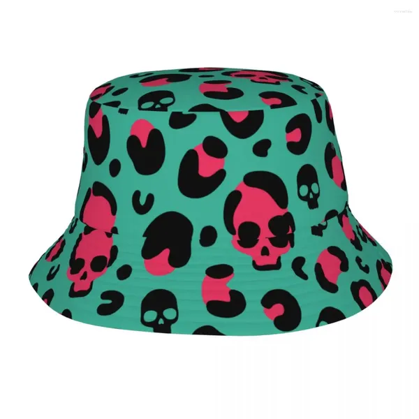 Berets Cool Skull Bucket Chapéus Viagem Headwear Acessórios Fisherman Caps para Camping Mulheres Homens Bob Chapéu Dobrável