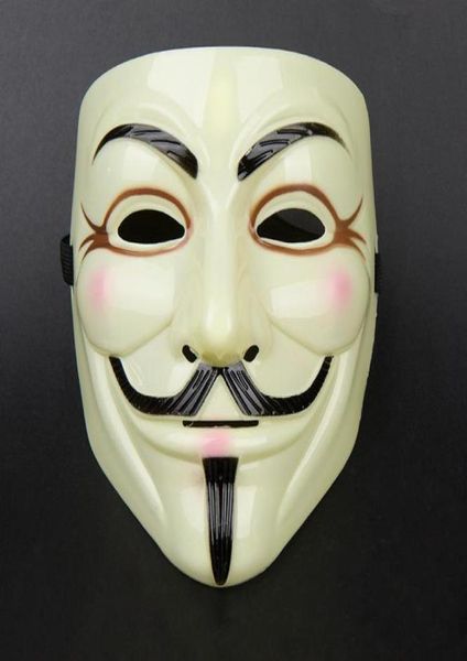 MOQ20PCS V Per Vendetta Maschera di Halloween Guy Fawkes Maschere a pieno facciale con Eyeline Più colori Tema del film in PVC per adulti6901803