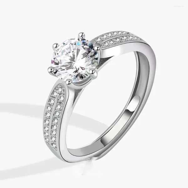 Anéis de cluster 925 dedo de prata esterlina para mulheres colorido zircão na moda geometria casamento noivado jóias ajustável antigo anillos