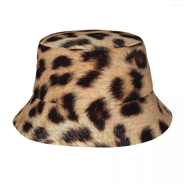 Berets leopardo impressão pele olhar textura na moda bob chapéus primavera headwear acessórios bonés de pesca para mulher ao ar livre chapéu leve