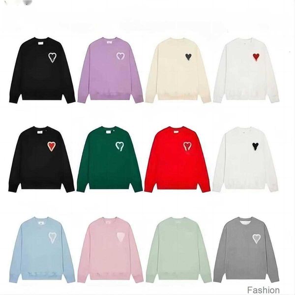 Mens Womens Designer Amis Paris Hoodies Altas Qualidade Suéter Bordado Vermelho Amor 2023SS Primavera Redondo Pescoço Jumper Casal Moletons 31LN