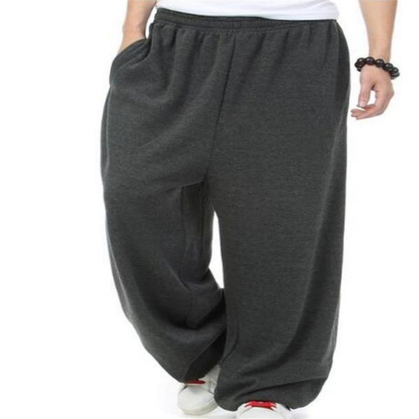 Taglie forti XXXXL Moda Pantaloni casual spessi Pantaloni da jogging da uomo Pantaloni larghi da jogging Hip Hop Pantaloni sportivi da uomo aperti Pantalon Homme Pantaloni in pile invernali