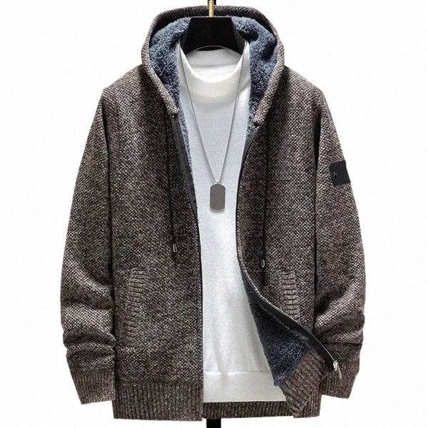 Giacca da maglione di moda Cardigan da uomo Semplice casual Versione coreana della tendenza Autunno e inverno Cappotto di lusso Plus Pile addensato Giacca calda dell'isola l7H4 #