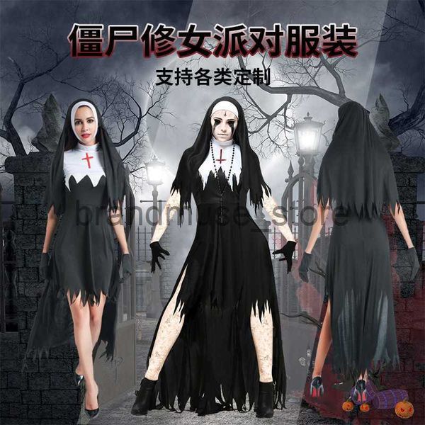 Tema Traje Halloween freira zumbi traje vampiro demônio traje evangelista sacerdote traje adulto traje zumbi J231024