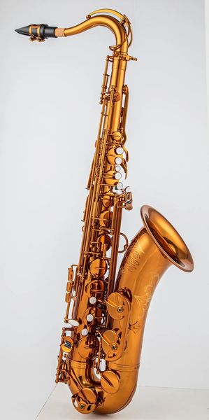 Saxofone mark vi personalizado de alta qualidade, saxofone tenor, instrumentos de cópia, cor café, simulação de cobre, latão com bocal 01