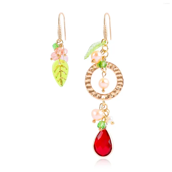 Baumelnde Ohrringe Makersland Asymmetrische Blattperle für Mädchen Schmuck Accessoires Teenager Sommer Charmantes Geschenk Großhandel