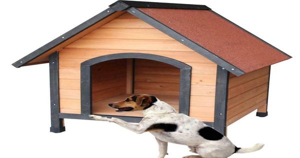 Nuovo impermeabile grande cuccia per cani da compagnia letto rifugio in legno casa meteo inverno canile7263360