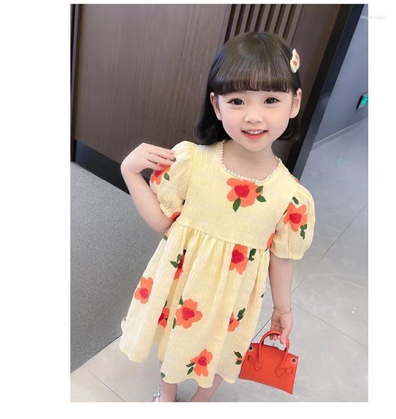 Mädchen Kleider Mädchen Kleid Sommer 2023 Kinder Rock Floral Baumwolle Weste Koreanische Version Des Westlichen Stil Baby