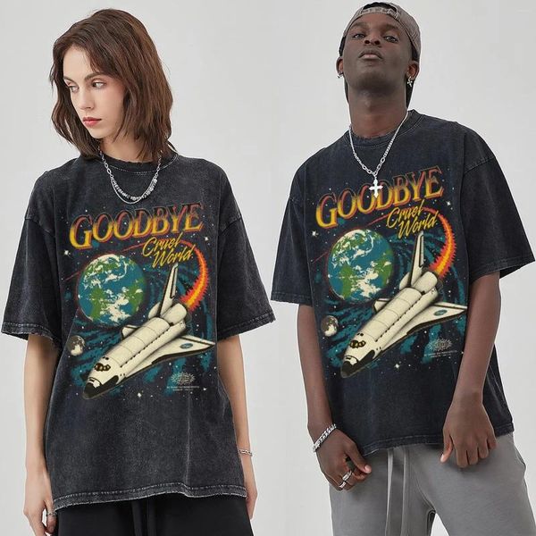 Magliette da uomo T-shirt da uomo oversize Cotone estivo Stampa di alta qualità Top Street Casual Donna O-Collo Manica corta coreana