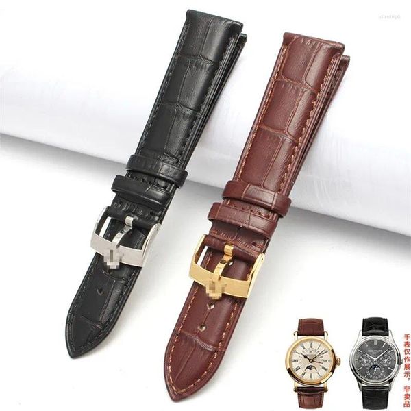 Assista Bandas Preto Marrom Genuíno Couro Strap 18 19 20 22mm Durável Bezerro WatchbandPin Buckle Fit para Omeg / Speed