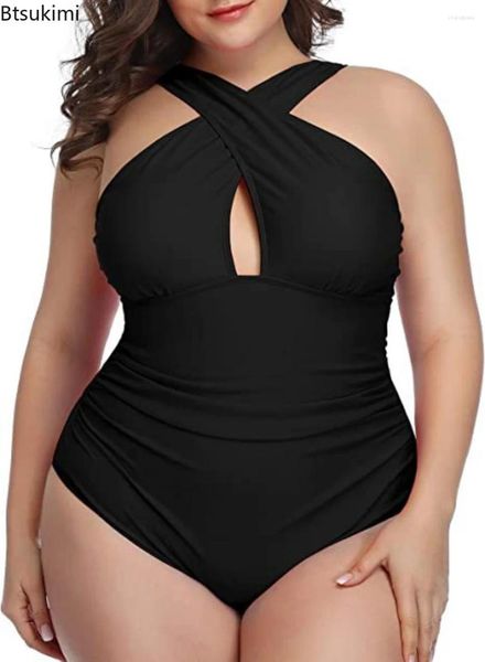 Damenbadebekleidung Plus Size 4XL 5XL Sexy einteiliger Badeanzug für Frauen Fat Ladies Push Up Slim Badeanzüge Beachwear Bikinis