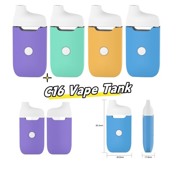 Autentico imini C16 serbatoio vaporizzazione 2ml 3ml VAPE monouso olio vuoto D8 D9 280Mah Preriscalda il dispositivo di ricarica USB Dispositivo in ceramica Atomizzatore di olio di vaporizzazione Atomizzatore Atomizzatore di fabbrica