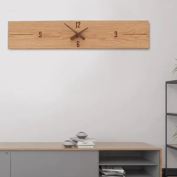 Relógios de parede de madeira silencioso moderno bateria operado design nórdico relógios sala estar grande reloj de pared casa itens decoração