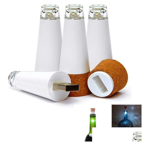 Altre luci a LED per bottiglie di illuminazione Luce notturna USB ricaricabile a forma di sughero artigianale per bottiglie di vino Decorazione per feste Lampada Drop Delivery Holida Dhj5Z