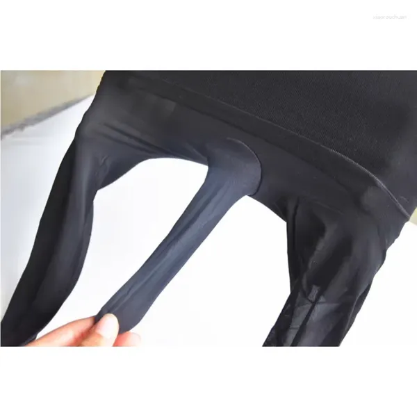 Herrensocken aus Samt, ultradünn und vollständig transparent, nahtlose Strumpfhosen mit Penishülle, Leggings, sexy Strümpfe, Fetisch-Zentai