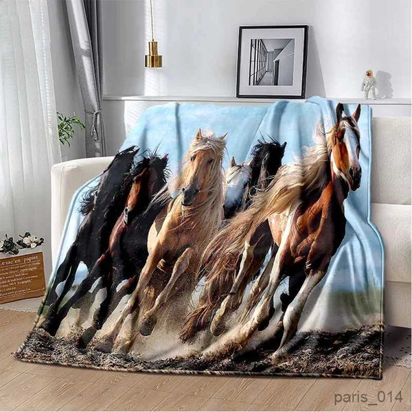 Cobertores Animal Pentium Gallant Horse Cobertor Macio Cobertor para Casa Quarto Cama Sofá Piquenique Viagem Escritório Cobertura Cobertor Crianças