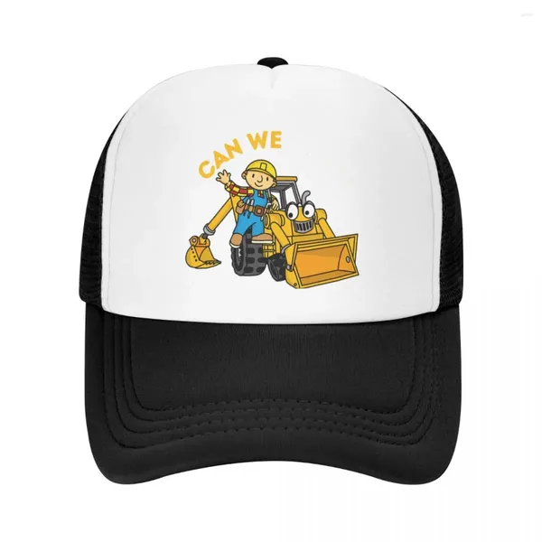 Cappellini da baseball Bob The Builder Cappelli da camionista dei cartoni animati Possiamo aggiustarlo Divertente Berretto da baseball con rete a rete Snapback Cappello con visiera regolabile per uomo Donna