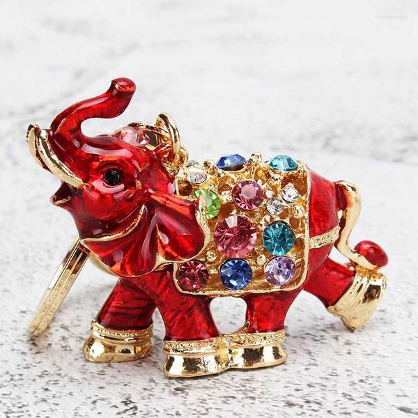 Chaveiros vendendo colorido strass elefante chaveiro carro chave titular gota mulheres saco ornamentos pingente pequeno presente