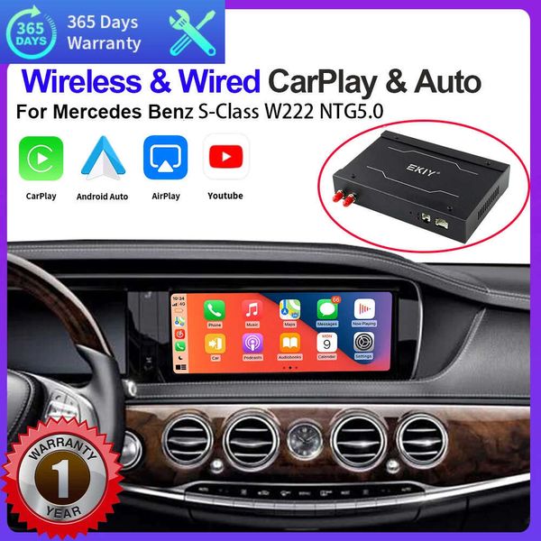 Novo carro sem fio carplay para mercedes benz s-class w222 w217 2014-2018 com espelho link airplay funções de jogo de carro usb câmera vista