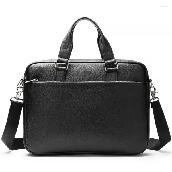 Aktentaschen Hohe Qualität Rindsleder Männer Frauen Tasche Business Echtes Leder Schulter Messenger Büro Handtasche 15,6 Zoll Laptop Taschen