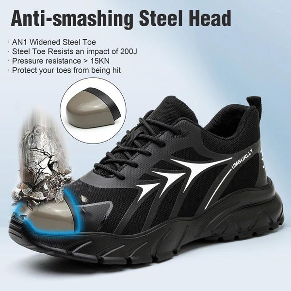 Ботинки Diansen Indestructible, мужская защитная обувь со стальным носком, повседневные рабочие непрокольные кроссовки, нескользящие ботинки