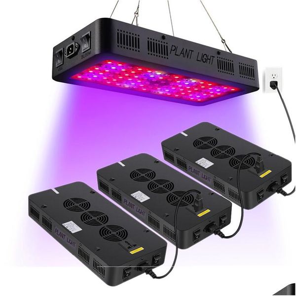 Grow Lights Çift Switch LED 900W 600W FL Spectrum Sebzeli ve Bloom Modeli Kapalı Sera Çadır Damla Döşeme Aydınlatma Dhiyv