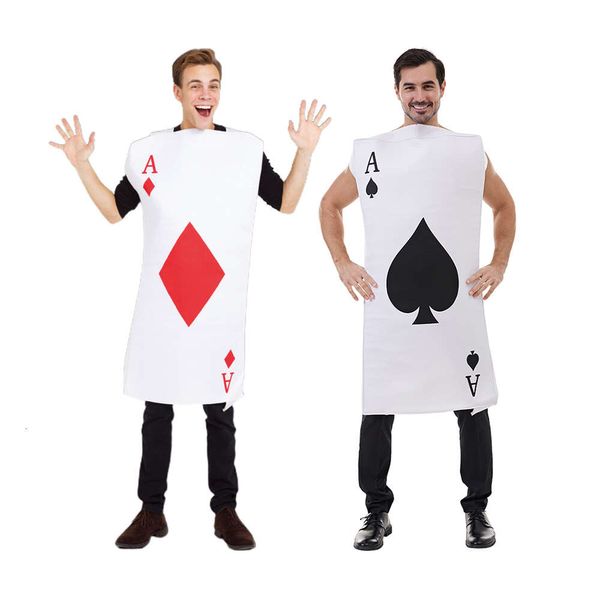 cosplay Eraspooky Costume da poker divertente per adulti picche e quadri coppia di carte cosplay spugna vestito costumi di carnevale di Halloweencosplay