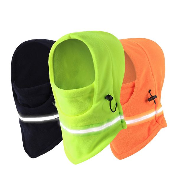 Bandanas reflexivas masculinas de alta visibilidade, balaclava de lã térmica de inverno, máscara de esqui para motocicleta, máscara facial completa, capa de pescoço, à prova de vento, ciclismo noturno