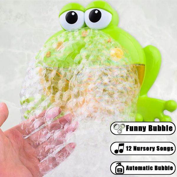 Giocattoli da bagnetto per bambini Giocattoli da bagnetto per bambini Bubble Big Frogs Giocattoli per bambini Divertente bagno Musica Bubble Maker Vasca da bagno Piscina Macchina per il sapone Bagno per bambini 231024