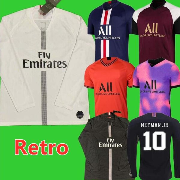 Retro Classic 17 18 19 20 2021 Jerseys de futebol Verratti di Maria Lavezzi Draxler Cavani Kimfembe Mbappe T.Silva Dani Alves Matuidi Lucas Futebol Cirche Men T.Silva 989