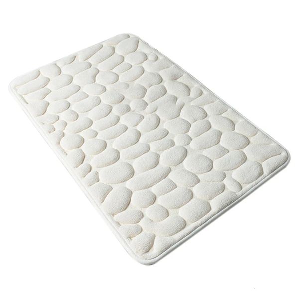 Tapetes de banho Inyahome White Memory Foam Tapete de banheiro antiderrapante tapete de banho macio absorvente banheiro máquina lavável grande corredor de banho 231024