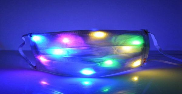 Maschere luminose a LED Maschere luminose Discoteca Halloween Illumina Mezza maschera Disco Party Copri bocca DDA6267811190