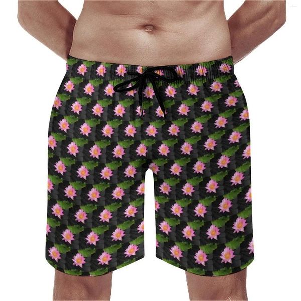 Мужские шорты, розовые водные плавки в стиле ретро, мужские быстросохнущие спортивные шорты для фитнеса и фитнеса, пляжные шорты оверсайз
