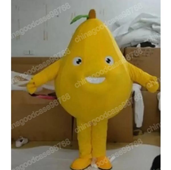 Costume da mascotte pera gialla ad alte prestazioni Vestito da festa di Halloween di alta qualità Vestito da personaggio dei cartoni animati Vestito da carnevale unisex