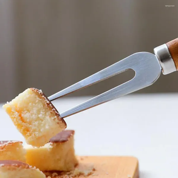 Conjuntos de louça de aço inoxidável ferramentas de queijo faca garfo conjunto elegante talheres durável com madeira para casa