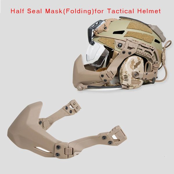 Cappellini da ciclismo Maschere FMA Maschera mezza tenuta per equipaggiamento tattico Accessori per caschi Esercito all'aperto Caccia Airsoft Attrezzatura Maschera pieghevole Paintball militare 231024