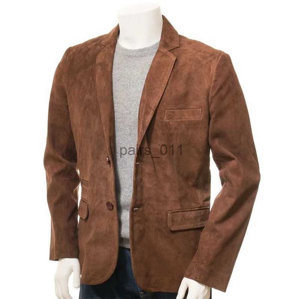 Jaquetas novas jaquetas de camurça elegante gola padrão único breasted casacos finos vestidos de festa de casamento personalizado masculino fino ajuste blazer yq231025