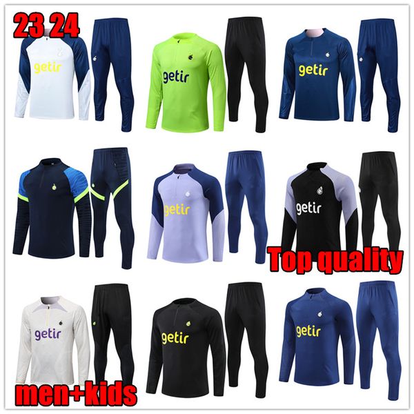 2023 Hot Spurs Trainingsanzüge Fußball SET Trainingsanzug 23/24 Neuer Stil TOTTENHAM Langarm KANE Trainingsanzug Fußballjacke Chandal Futbol Überlebensoberteil für Erwachsene und Kinder