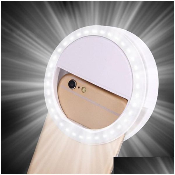 Anel de luz para telefone flash selfie mini lâmpada de vídeo led adequada para brilho móvel entrega direta