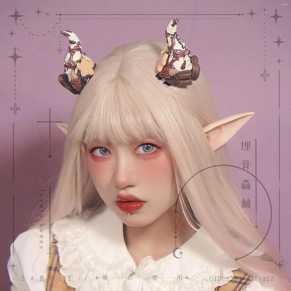 Parti Malzemeleri Demon Gluttony Serisi El Yapımı Gotik Buttercream Ling Şeytan Boynuz Hoop Lolita Cosplay Cadılar Bayramı Sandviç Bisküvi