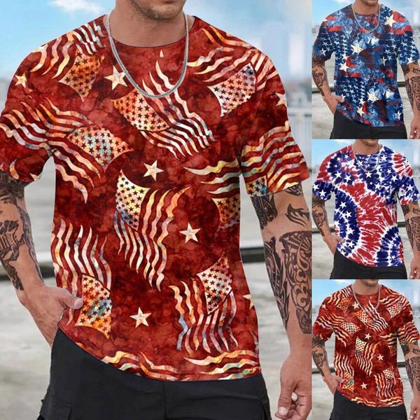 Magliette da uomo Camicia sportiva da uomo Moda Primavera Estate Casual Manica corta O Collo Stampa mimetica Top La nostra maglietta lunga da uomo