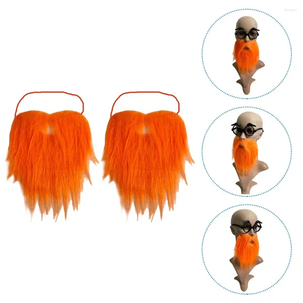 Decoração de festa 2 pcs homens santa traje engraçado barba pirata decoração disfarce jogo bigode conjuntos falso halloween baile